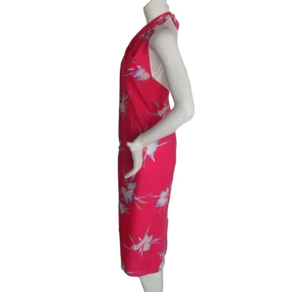 Vintage HILO HATTIES Wrap Dress/Sarong, S, Pink Floral, Halter, Made in Hawaii - Picture 7 of 10